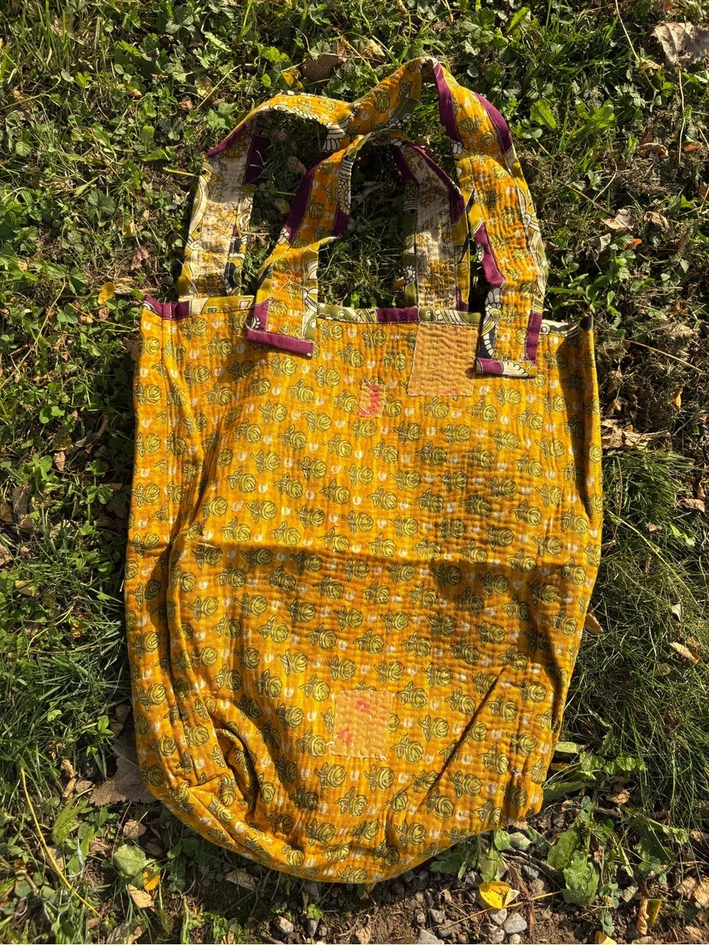 Kantha bag upcycled